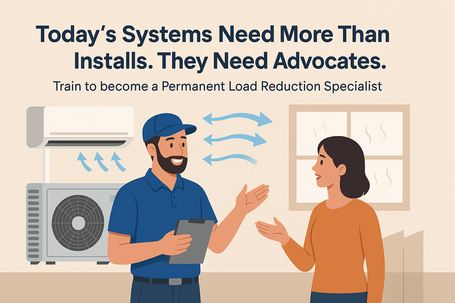 HVAC Tech talks to woman about system 