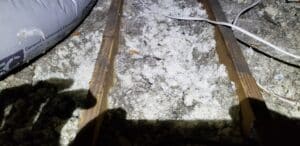 attic with low insulation